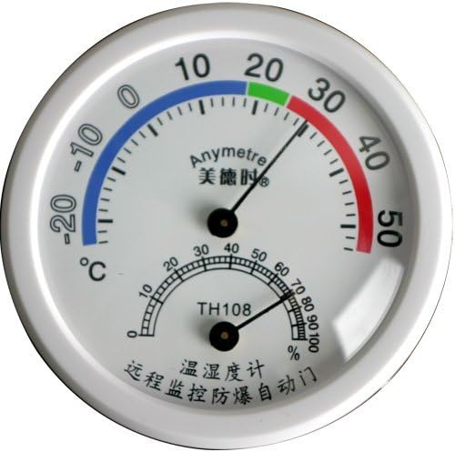 Mingle Indoor Outdoor White Round Hanging Thermometer Hygrometer Temperature and Humidity Meter Monitor Gauge