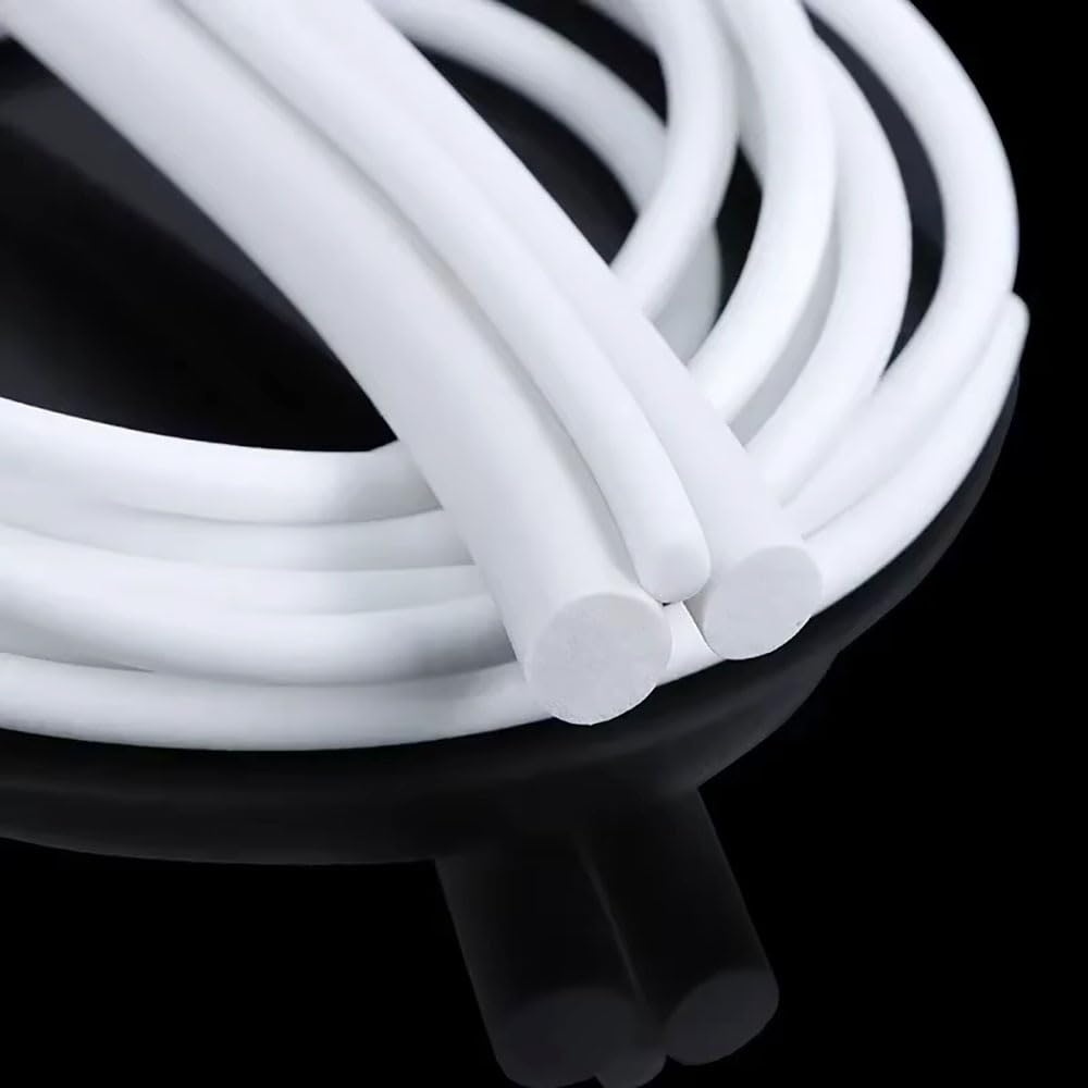 Silicone Foam Seal Strip, VMQ Silicone Rubber Foam Sealing Strip White 5M Diameter 2-25mm(25mm)
