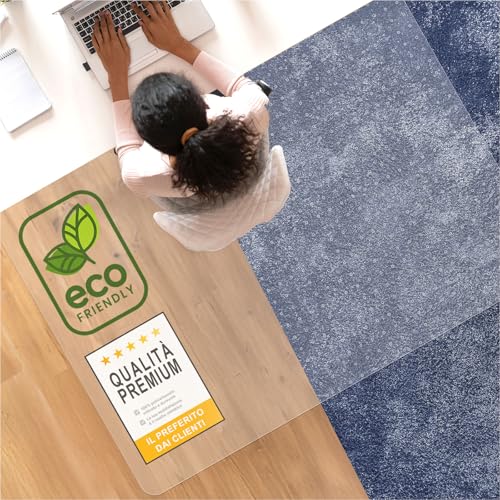 NOVA FORMA Tappeto salvapavimento DURA-MAT - Protezione ottimale per moquetto - Tappeto protettivo sottosedia 100% Polycarbonato - Sottotappeto per sedie da ufficio trasparente (75x120 cm)