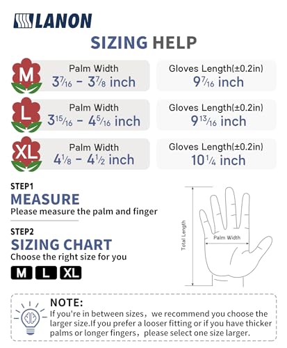 Lanon Protection Lanon Gardening Gloves For Men Women, 2 Pairs Nitrile Coated Garden Gloves With Grip thumb #6