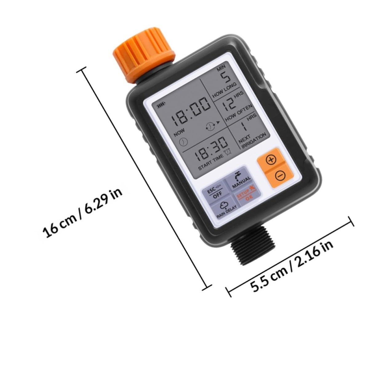 SHERCHPRY Timer Irrigazione Automatico per Giardino Schermo Lcd, Plastico Resistente Ip65, Prevenzione Perdite e Capacità Pressione 8-10kg, per Irrigazioni Precise
