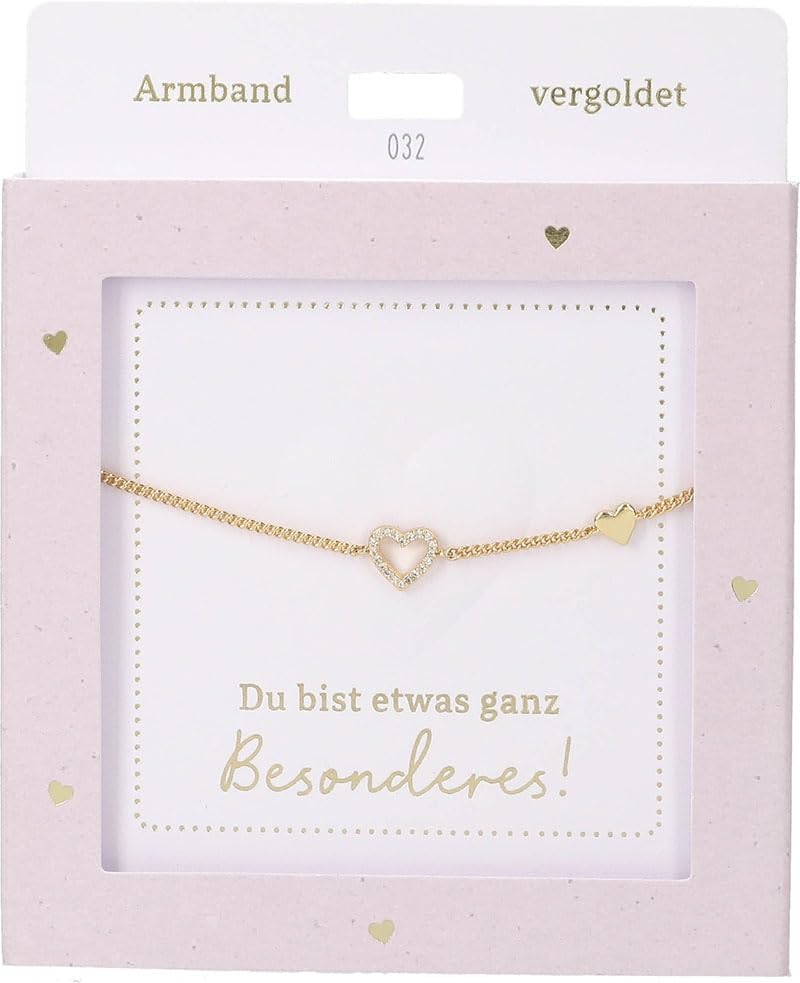Bracelet ajustable doré cœur strass fini les problèmes de taille de bijou