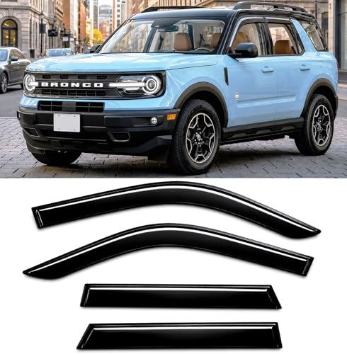 2021-2026 Tape-On Rain Guards for Ford Bronco Sport Side Window Visor Deflectors Sport Big Bend Outer Banks Badlands Heritage 2022 2023 2024 2025