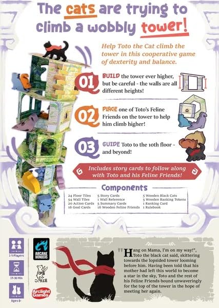 Cat and the Tower juego de mesa cooperativo para 1-5 jugadores miniatura 2
