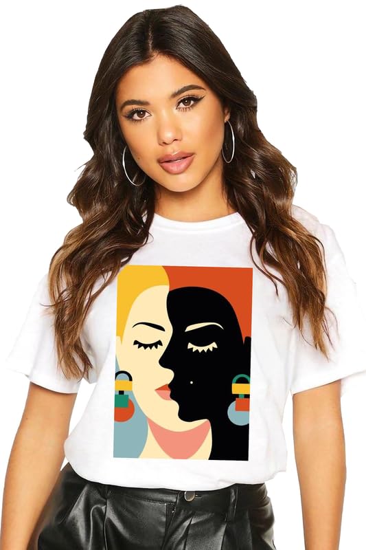 Women Colorful Art Baggy Oversized Tshirt | Unique Summer Beachwear Tshirt