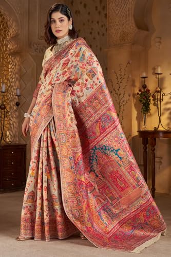 Image of SGF11 Women's Kanjivaram Pure Soft Silk Saree With Unstitched Blouse Piece