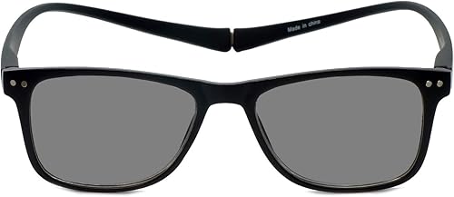 Miniatura 5 de Magz Astoria Square BiFocal Gafas de sol +3.50 Negro Hombres/Mujeres Cuello Colgantes Lectura Gafas de Sol Lectores Magnético Conexión Trasera
