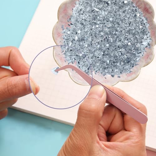 Image of Jeejunye Craft Tool Kit for Resin Art Pick up Small Broken Glass Pieces (Pink)