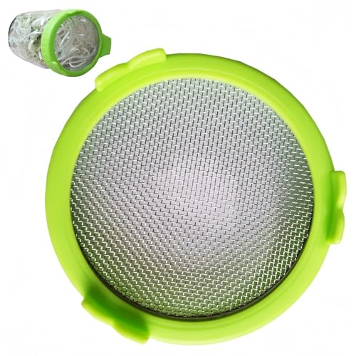 Mason Jar Sprout Lids Sprouting Jar Strainer Lid Plastic Sprouts Mesh Lid Mason Jar Sprouting Lids With Screen for Wide Mouth Grow Bean Sprouts for Broccoli Bean Radish Alfalfa Sprouts 86mm