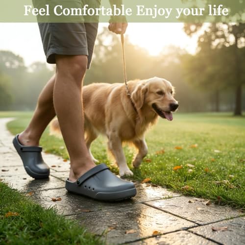 Image of Nihaoya Clogs for Men and Womens Garden Shoes Slip-on Outdoor Beach Slippers Comfort Slip Resistant Sandals Lightweight Breathable