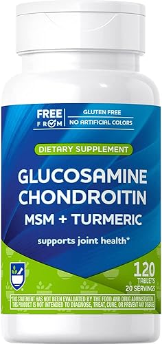 Rite Aid Gluco Chon MSM + Tabletas de cúrcuma 120 unidades, con Collegen, apoya el cartílago saludable, protege las articulaciones y los huesos,