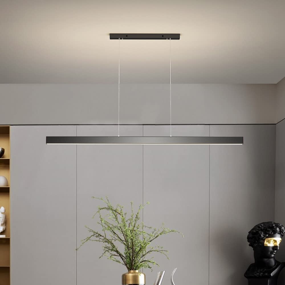 Lampada a sospensione a LED dimmerabile, lampadario lineare minimalista con telecomando, lampada a sospensione moderna a soffitto, tavolo da biliardo sala da pranzo lampadari ad isola cucina