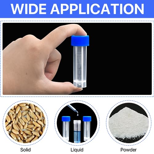Aemygo SV200 200Pcs 5Ml Plastic Small Vials With Screw Caps Sample Tubes Cryotubes,Pp Material thumb #2