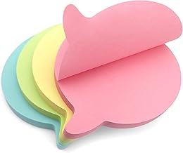 400 Speech Bubble Shaped Sticky Notes - Pastel Colours (76x76mm) - Colourful Removable Memo Pads in Blue, Pink, Green, Yellow | Set of 4 Pads (100 Sheets Each) | Office, Home & School Use - 4 Packs