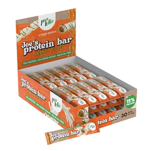 iChuches- Barrita proteica con crema de chocolate y cobertura de chocolate, con un 15% de proteinas. (30, Joe`s Blanco)
