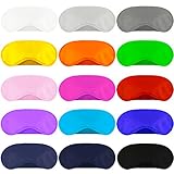 Aneco 30 Stück bunte Augenmasken-Abdeckung, Augenbinde, weiche Augenabdeckung mit Nasenpolster für Reisen, Schlaf oder Partyzubehör, 15 Farben