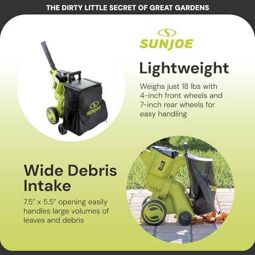 image for Sun Joe Cordless Garden Vacuum and Mulcher Kit with Batteries and Char