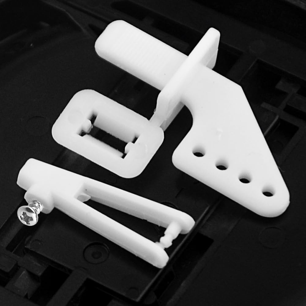 WMYCONGCONG 10 PCS 1.2x260mm Steel Pushrod Parts + 10 PCS Nylon Micro Control Horns 20x11mm 4 Holes for RC Airplane Plane DIY Parts