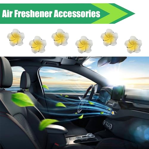 Image of 6PCS Flower Car Air Vent Clips, Vent Clips Car Accessories, Cute Flower Vehicle Air Conditioning Outlet Clamp, Automotive Interior Dashboard Charm Decoration Accessories for Sedan SUV Truck