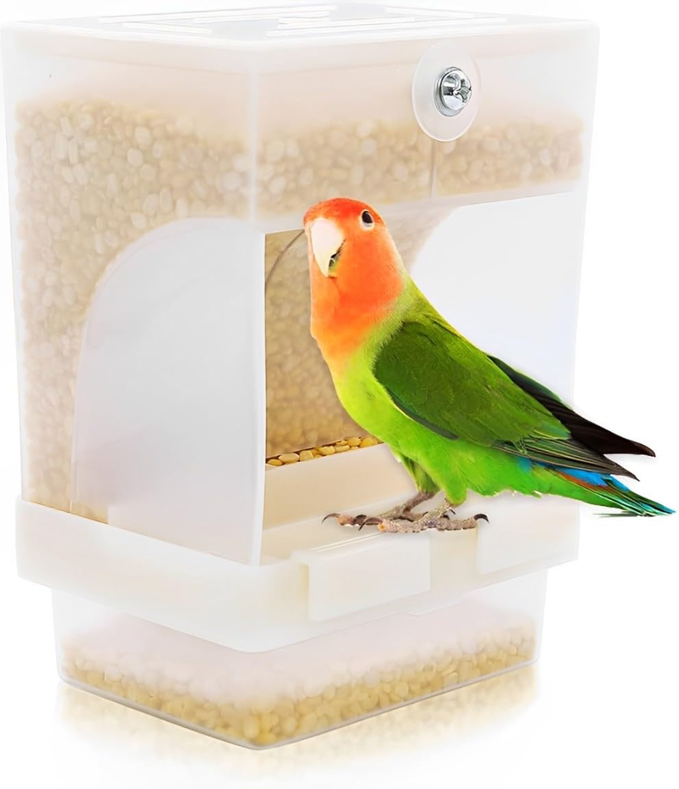 Birds Mini World Bird Automatic Plastic Feeder with Waste Try Suitable for Finches, Budgies, African Love Birds, Cockatiel (300 ML, White) (B0C714THS9) Amazon Price History, Amazon Price Tracker