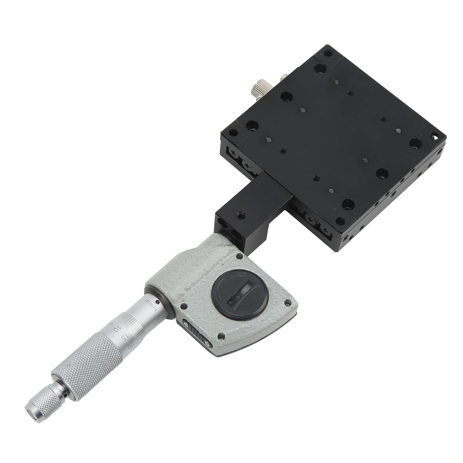 X-Achsen-Schiebetisch, Digitalanzeige-Mikrometer, manuelle lineare Feinjustierplattform, hochpräziser Trimm-Tisch aus Aluminiumlegierung 80x80mm für die optische Ausrichtung im Labor