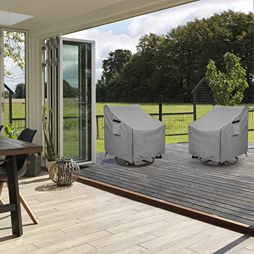 Okcool XZYZ-5001-GREY-2PM Outdoor Swivel Chair Cover 2 Pack,Outdoor Furniture Patio Chair Covers Waterproof Clearance,(30 Inch W X 34 Inch D X 38.5 Inch H) Outdoor Lawn Patio Furniture Covers,Grey thumb #5