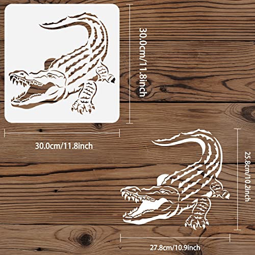 FINGERINSPIRE Crocodile Stencil 30x30cm Reusable Animal Crocodile Painting Template DIY Craft Stencil for Painting on Wood Floor - Image 2