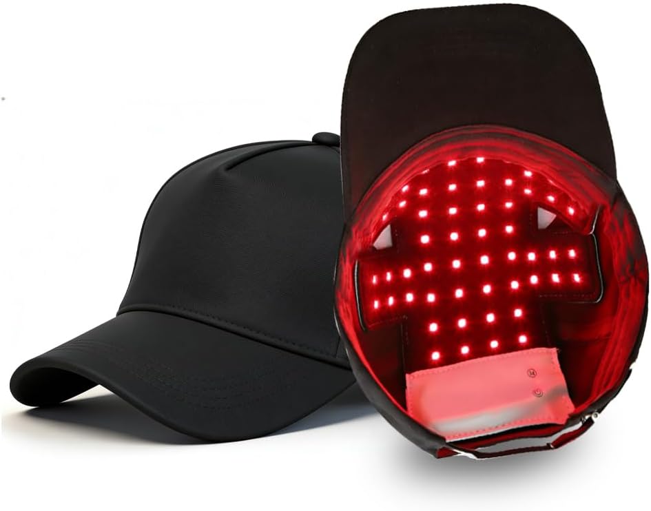 JVV Red Light Therapy Cap - Cordless 4-in-1 Hair & Scalp Care Device with 660nm Red, 850nm Infrared & 450nm Blue Light - Fits Any Hat for Thicker, Fuller Hair - for Men & Women