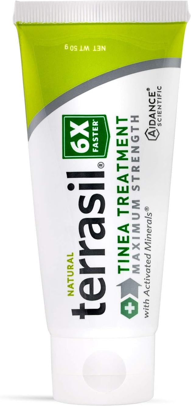 terrasil Tinea Versicolor Treatment Cream Max Strength, Antifungal Tinea Cream, Clinically Proven 1% Clotrimazole, Treats Most Ringworm & Fungal Infections, Soothing Relief of Itchy Dry Skin (1.7oz)
