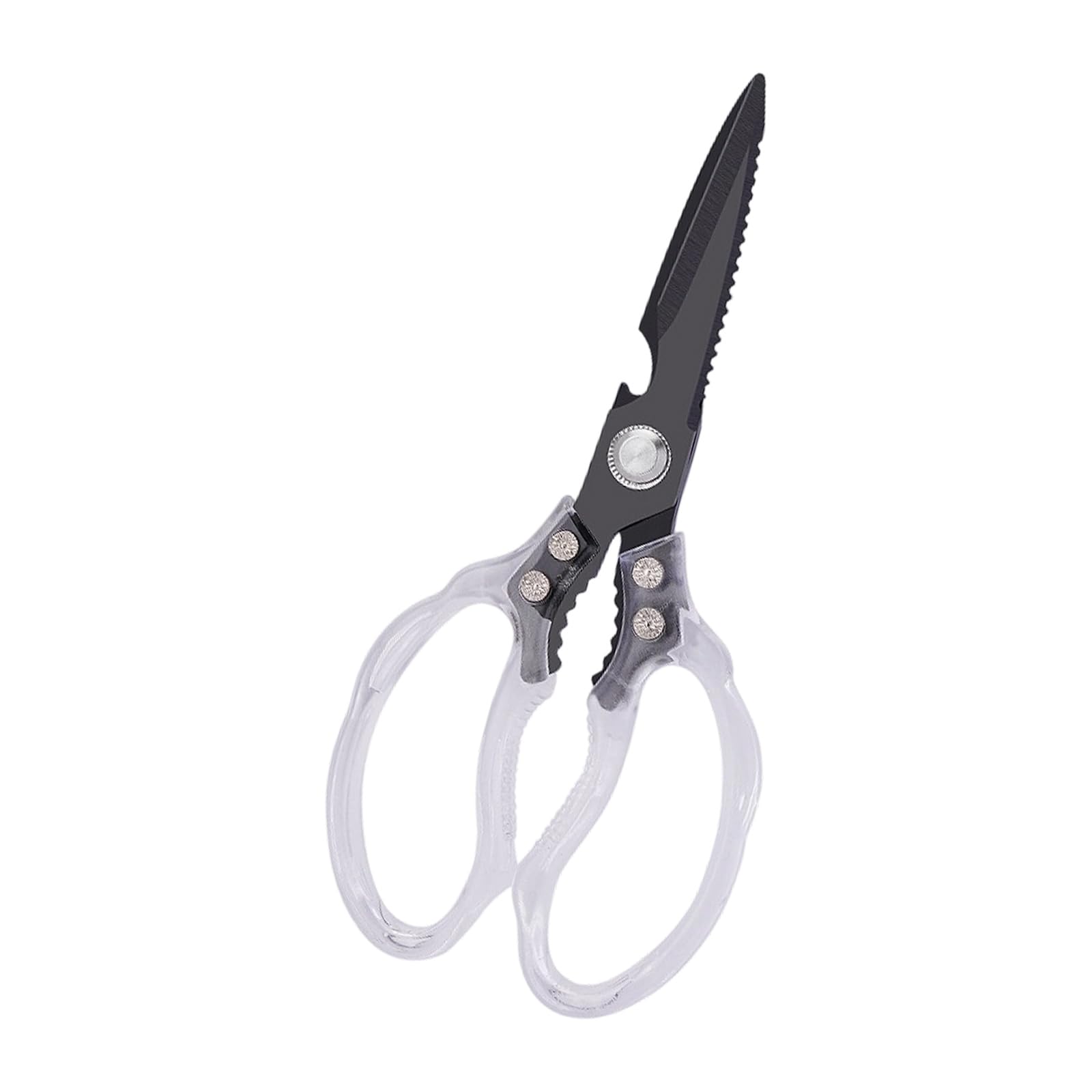 Malsse Black Multifunctional Stainless Steels Kitchen Scissors For Food Packaging Shears With Ergonomic Soft Grip Handle Multifunctional Kitchen Shears