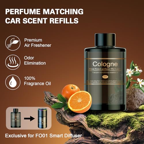 Image of Car Air Freshener Refill for Men & Women 6.09 FL OZ /180ML-9 Month Cologne Scent Essential Oil Perfume, Essential Oil Made of Natural Plant Extracts, Compatible with Car Diffusers for Home /Office