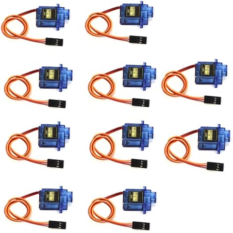 OurLeeme SG90 Micro Servo Motor, 10PCS SG90 9G Mini Servos Motor for RC Helicopter Airplane Car Aircraft Boat Cover