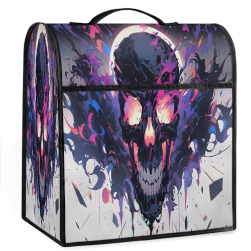 Coffee Maker Cover Skull Flame Kitchen Appliance Covers Small Appliance Covers Blender Cover Juicer Cover Dust Covers for Kitchen Appliances with Top Handle and Pockets,Washable,C652
