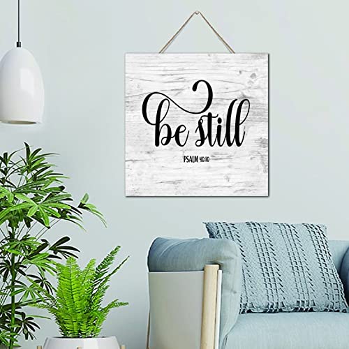 Citation Be Still gravée sur tableau en bois carré de qualité supérieure