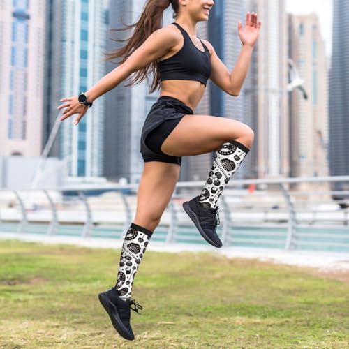 Image of Compression Socks for Women Men Circulation Graduated Supports Socks for Running Travel Nurse Athletic Sports