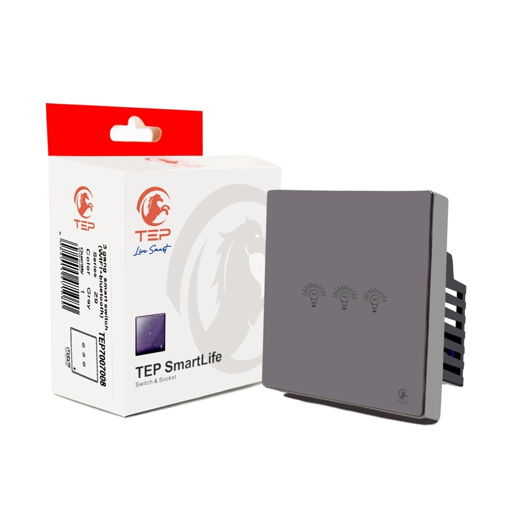 TEP SMART LIFE - 3 GANG SMART SWITCH (WIFI+BLUETOOTH) - GRAY COLOR-picture-20
