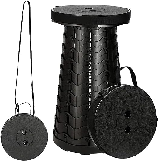 Portable Stool Camping, AllynX Upgraded Retractable Folding Stool, Collapsible, Lightweight,