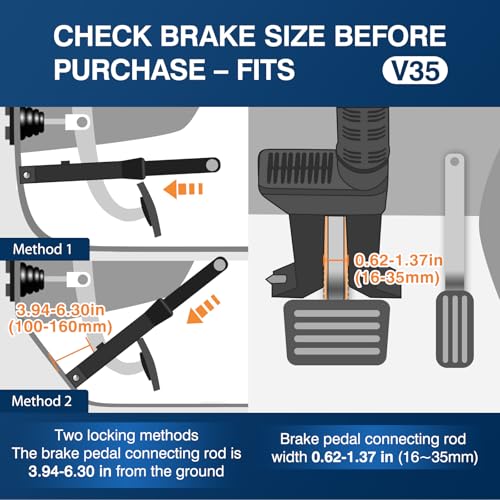 Image of Brake Pedal Lock, Anti Theft Car Device Brake Clutch Lock, Universal Car Security Anti Theft Protection for Car /Auto /Mini SUVs /Sedans, with Escape Hammer Window Breaker and 3 Keys(V35)