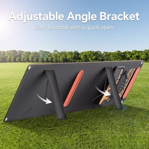 Image of 60W Portable Solar Panel Chargers with 15V USB and 18V DC, IP65 Waterproof Solar Panel with Lightweight Storage Bag, Fast Charging Foldable Panel Power Bank for Camping,Hiking, Cell Phone,Tablet