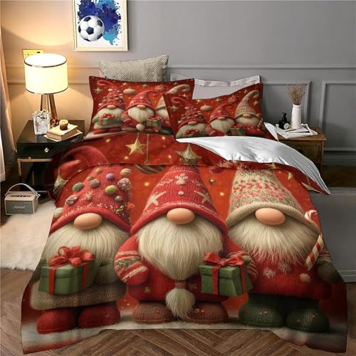 Housse de couette gnomes de Noël en microfibre 3D premium - 6
