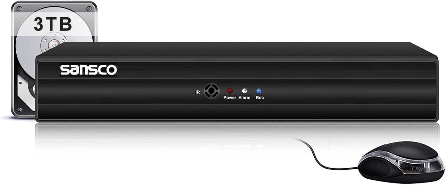 HD 5MP Lite 8 Channel Digital Video Recorder Hybrid DVR with 3TB Hard Drive for CCTV Security Camera System, Support AHD/CVI/TVI/IP/CVBS Cameras, Works on Mobile App, Motion Activated Alerts