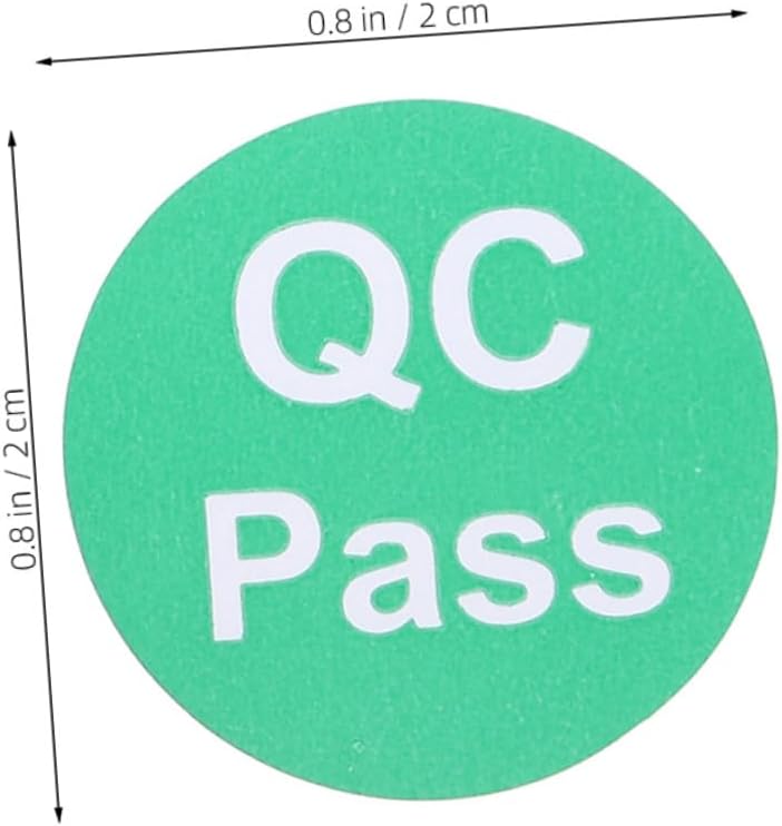 1000Pcs 20Mm Quality Control Round Stickers Adhesive Inventory Labels Warehouse Product Inspection Pass Stickers for Equipment and Shipping Management