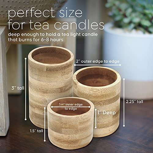 Cedar And Ink Bamboo Tealight Candle Holder thumb #2