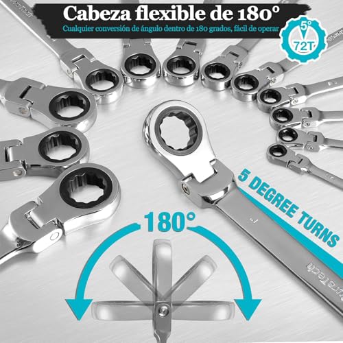 Juego de llaves con matraca 12 Imagen adicional