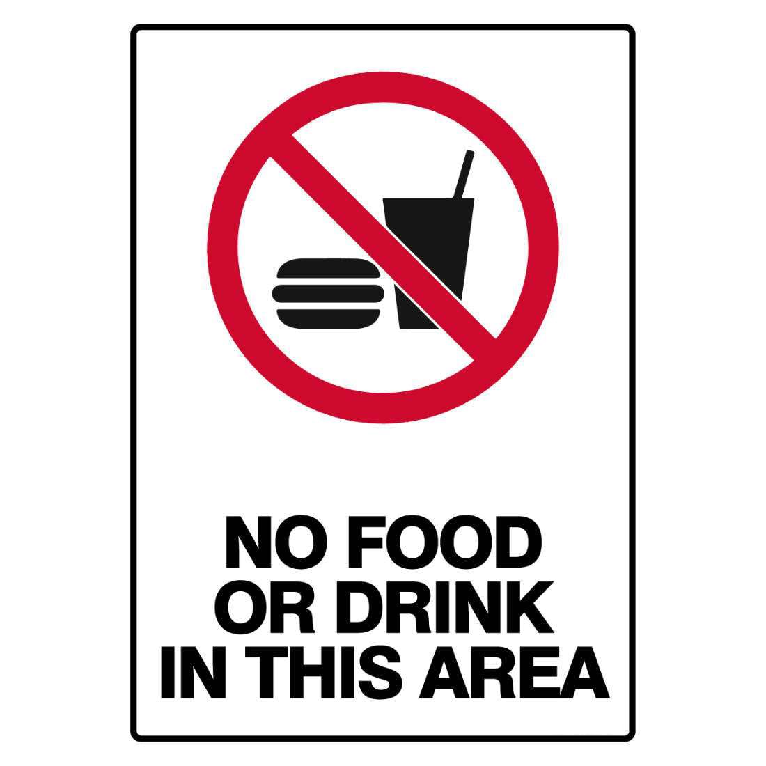 Prohibition Safety Sign - No Food Or Drink In This Area Metal Tin Sign 8 x 12 inch for Industrial & Commercial