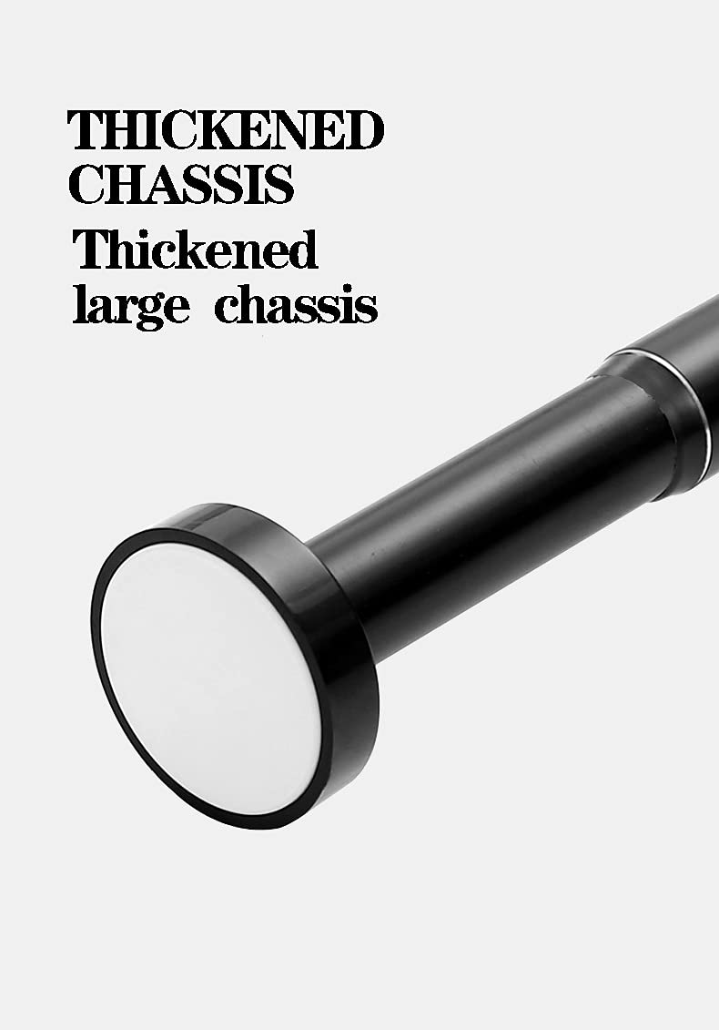 Barra de ducha ajustable sin taladro, barra de metal extensible para baño/ducha, color negro, 130-220 cm, fácil de instalar y diseño elegante, perfecta para baños modernos
