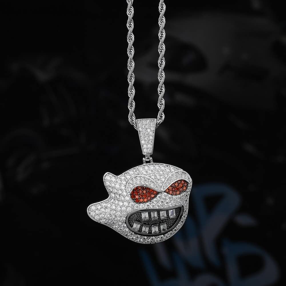 Amazon.com: XCBN Ghost Cartoon Pendant Hip-hop Zircon Men with