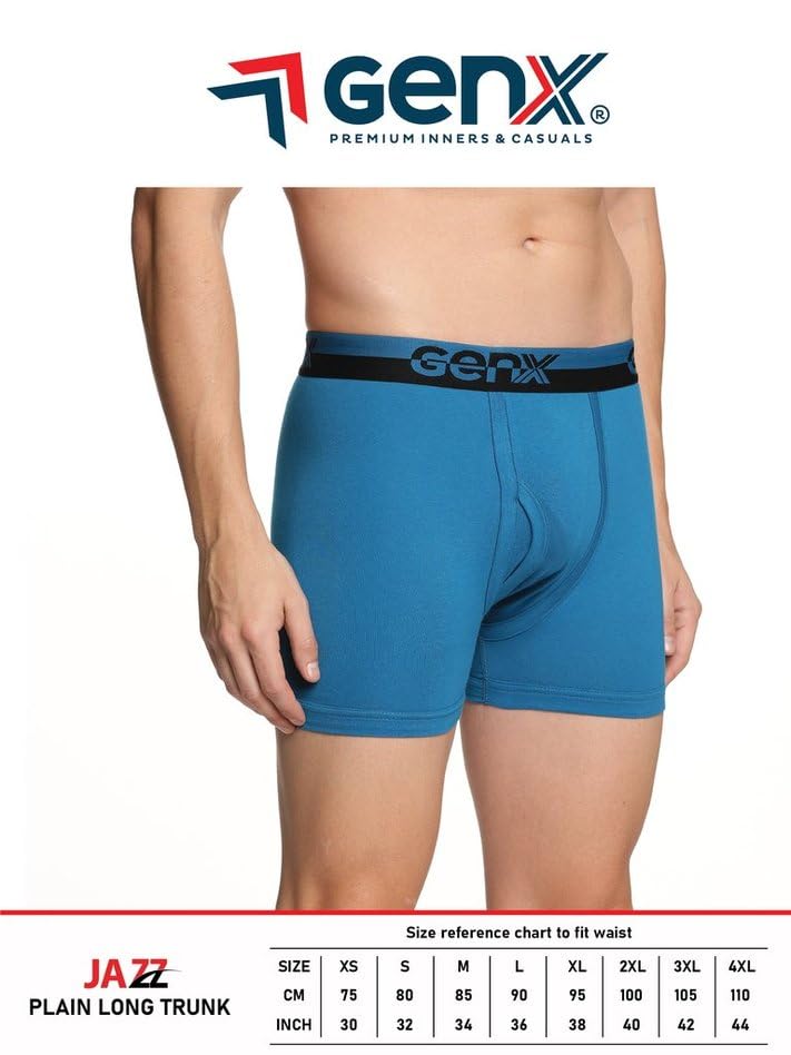 Image of Genx Jazz Men's Trunk - 100% Combed Cotton, Vibrant Colors, Trendy, Comfortable, Perfect fir Underwear(Pack of 2)(Color May Vary)