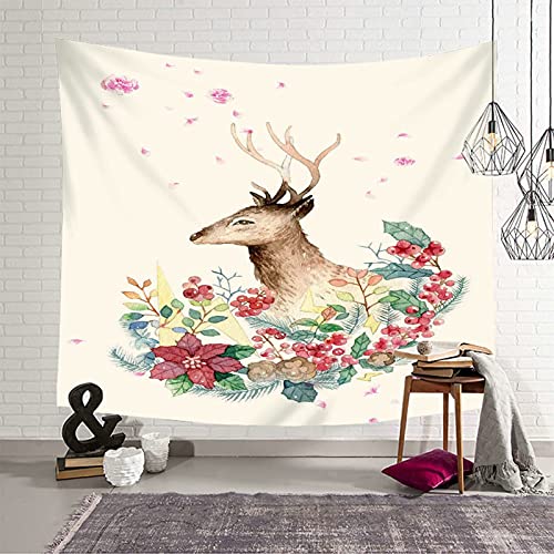 Tapiz de pared KnSam de 150x130 cm con diseño de hojas otoñales en marrón rojizo para salón