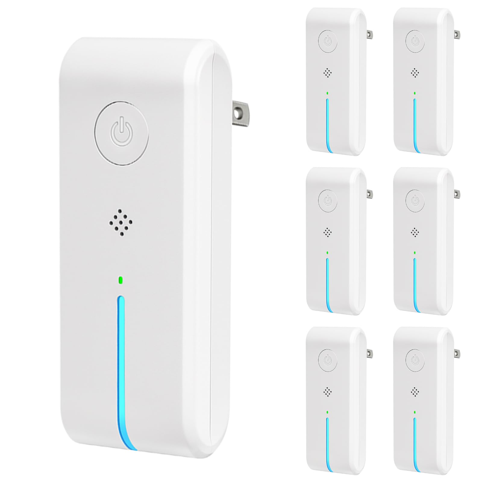 Confezione di 6 ionizzatori d'aria plug-in, ionizzatore d'aria per la casa, purificatore d'aria con luce notturna, ionizzatore d'aria mobile senza filtro, mini pulitore d'aria portatile per la casa